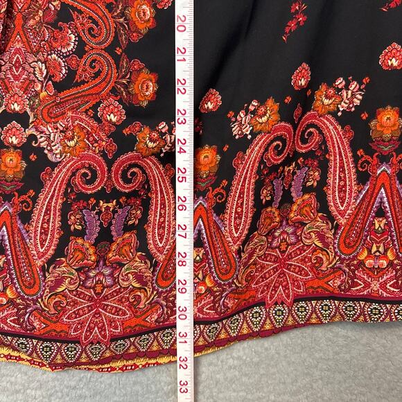 Anthropologie Fig and Flower Women's  Blouse Paisley Floral Black Red  3X Fall - Picture 5 of 9